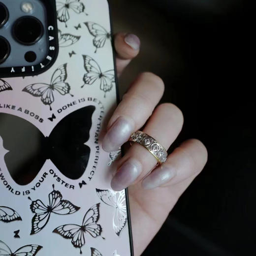 龢盒原创 财源滚滚白蓝宝铜钱戒指 商品图5