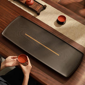 方舟/电木+黄铜 高端电木茶盘 轻奢现代整块家用简约排水泡茶茶海新中式茶具