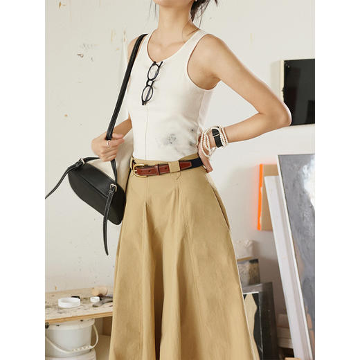 Even Vintage | 简约百搭 夏日白色手绘花朵印花无袖打底背心 商品图2