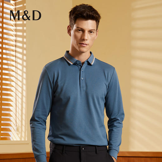 【抗菌抑菌】MD名盾长袖Polo衫棉质男士秋冬季休闲商务翻领t恤衫 商品图4