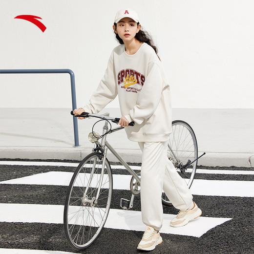 【XL断码】安踏运动风卫衣女秋季新款长袖圆领套头衫针织运动上衣162338707【库存有限，如无货将做退款，介意慎拍！】 商品图1