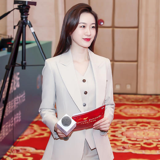 IWY/杏色面试套装女高级感商务演讲主持人正装通勤西装工作服女CPM1486 商品图0