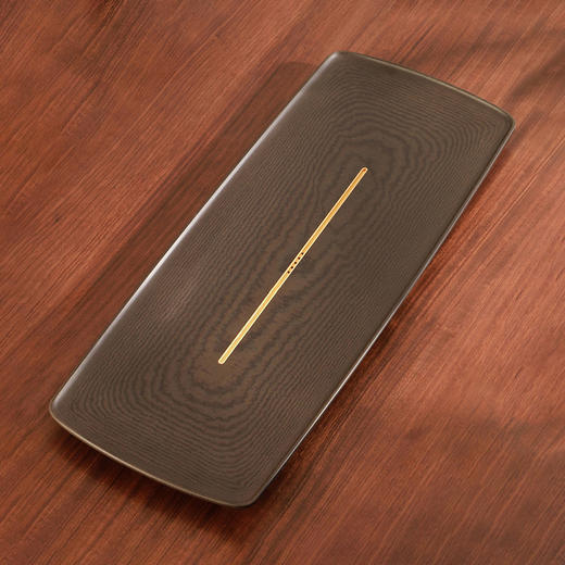 方舟/电木+黄铜 高端电木茶盘 轻奢现代整块家用简约排水泡茶茶海新中式茶具 商品图3