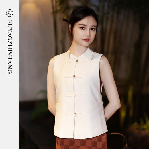 IWY/扶摇系列 夏季中式国风盘扣马甲23FYV158 商品图2