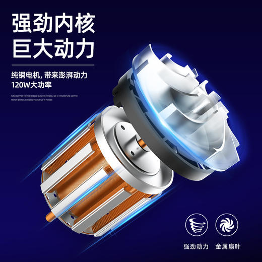 「无线便携！大吸力」车载吸尘器手持无线汽车用品便携式小型家用桌面吸尘器汽车养护 商品图2