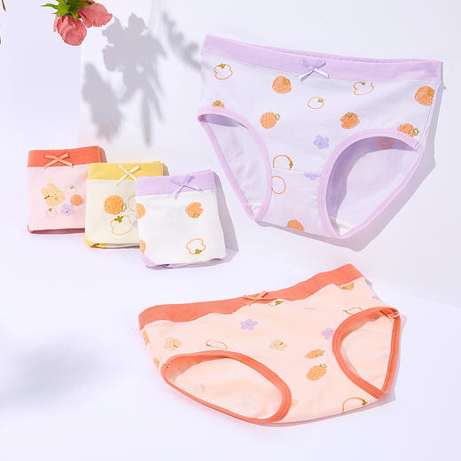 笛莎官方童装女童内裤2023年夏装新款可爱印花三角内裤5条组合装 商品图2