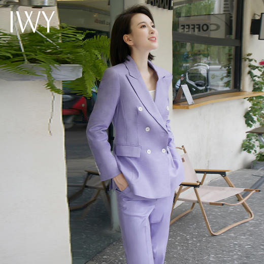 IWY/紫色西装外套女秋冬通勤工作服网红炸街西服套装CP10336 商品图0