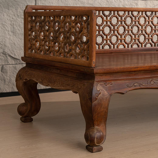 清 红木攒接十字海棠三围屏罗汉床 商品图1