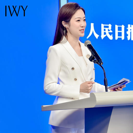 IWY/白色西装外套女气质高端工作服通勤会议主持人职业套装秋冬CP1150-W 商品图3