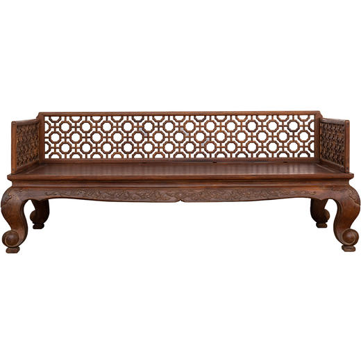 清 红木攒接十字海棠三围屏罗汉床 商品图5