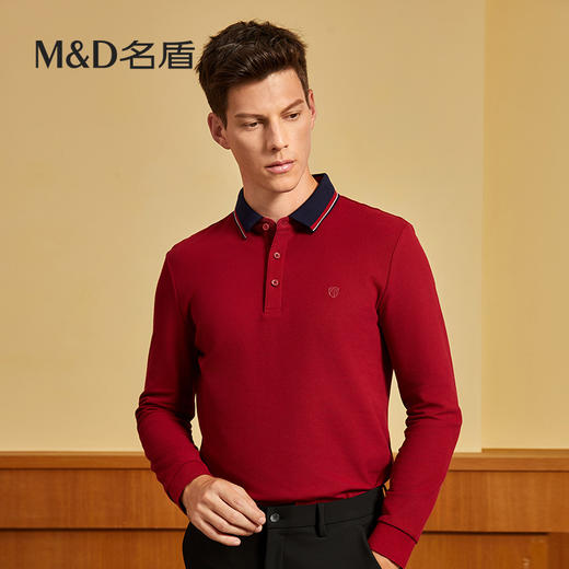 【持续蓄热】MD名盾秋季新品男士长袖Polo衫亲肤保暖翻领T恤11597 商品图4
