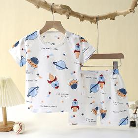 新款儿童家居服睡衣夏季纯棉内衣套装镂空薄款空调服女童两件套