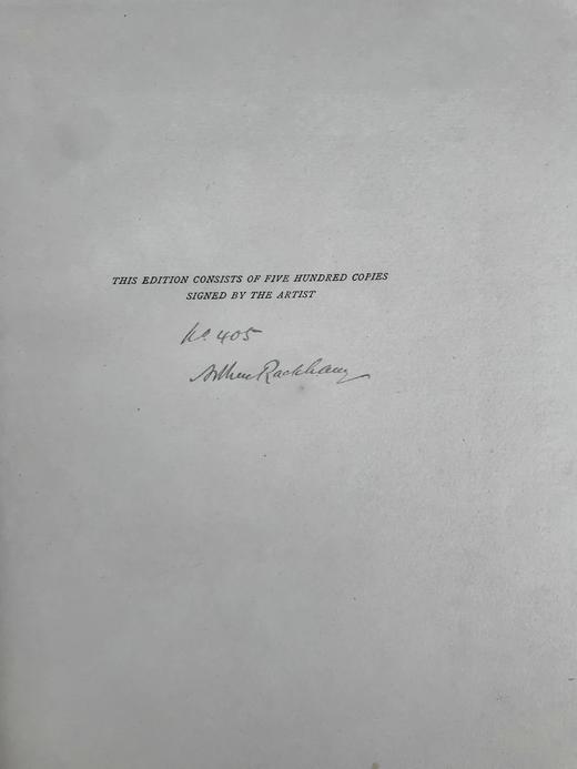 限量鬼才拉克姆签名版！桑格斯基工坊特装本！1918年 英国童话故事集 16幅彩色42幅黑白插图 真皮精装16开 商品图3