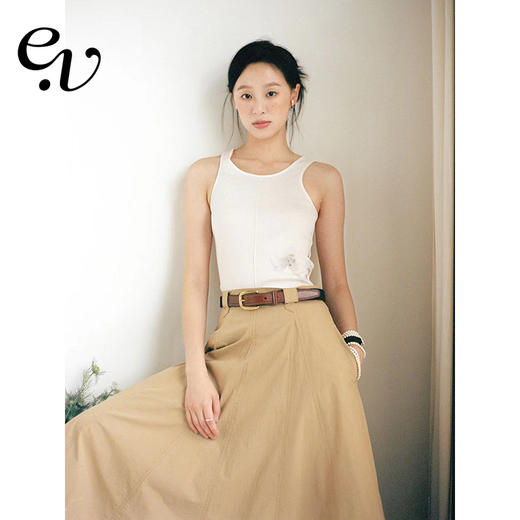 Even Vintage | 简约百搭 夏日白色手绘花朵印花无袖打底背心 商品图0