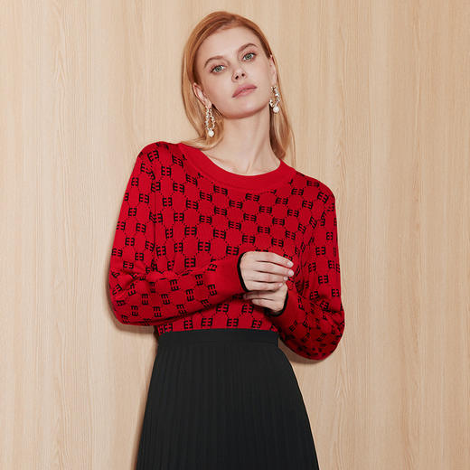 EITIE爱特爱秋季新款时尚修身显瘦套头打底针织衫7101809 商品图2