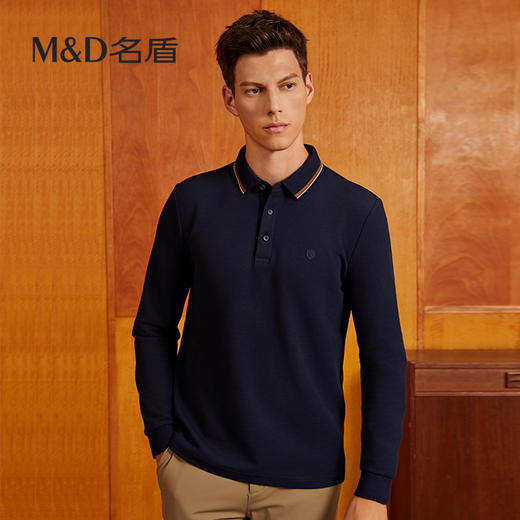 【持续蓄热】MD名盾秋季新品男士长袖Polo衫亲肤保暖翻领T恤11597 商品图0