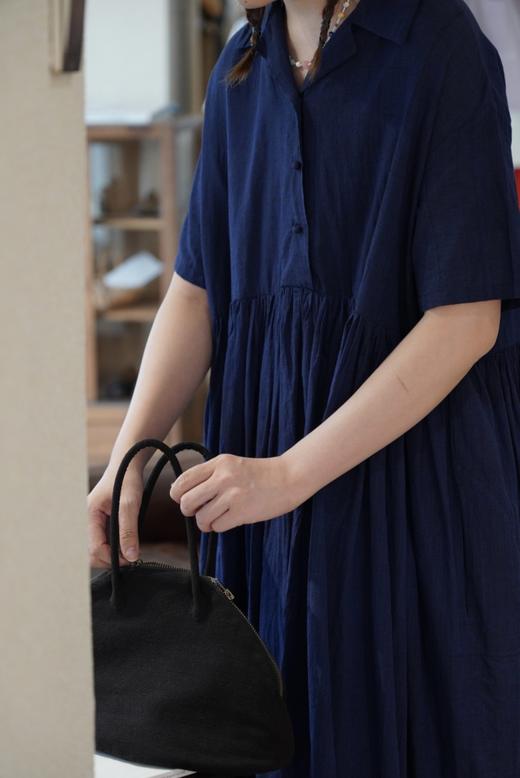 KHADI&CO 衬衫领短袖皱褶连衣裙 商品图2