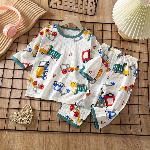 2023新款儿童纯棉家居服套装夏季长袖睡衣薄款空调服男女童装 商品图3