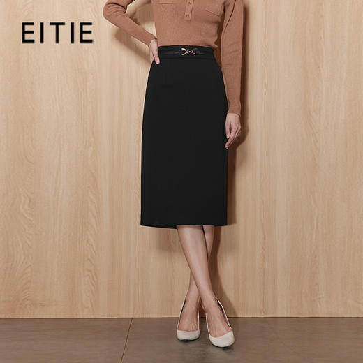EITIE爱特爱秋季新款时尚气质显瘦高腰半身裙7106806 商品图0