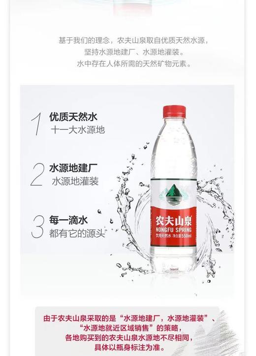 农夫山泉天然饮用水550ml*12瓶 【FY】 商品图5