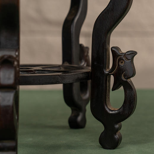 民国 红木三弯腿五足花几摆件（一对） 商品图3