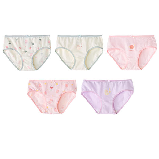 笛莎官方童装女童小内裤2023夏装新款可爱印花三角内裤5条组合装 商品图4