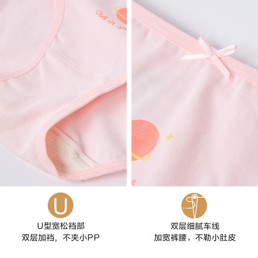 笛莎官方童装女童小内裤2023夏装新款可爱印花三角内裤5条组合装 商品图3