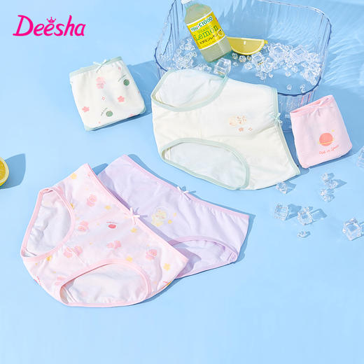 笛莎官方童装女童小内裤2023夏装新款可爱印花三角内裤5条组合装 商品图1