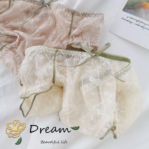 【牛奶女士内裤】法式纯欲甜美少女无痕可爱蕾丝内裆提臀透气女生内裤 商品图1