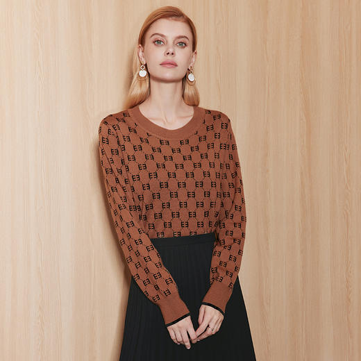 EITIE爱特爱秋季新款时尚修身显瘦套头打底针织衫7101809 商品图7