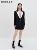 NEELLY纳俪商场同款黑白撞色西装外套秋新款英伦风拼接显瘦小西服N23082W01117 商品缩略图1