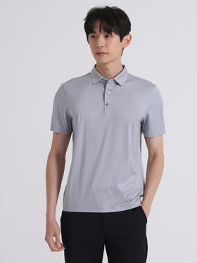 callisto浅灰色聚酯纤维混纺短袖T恤 SSTSS061C