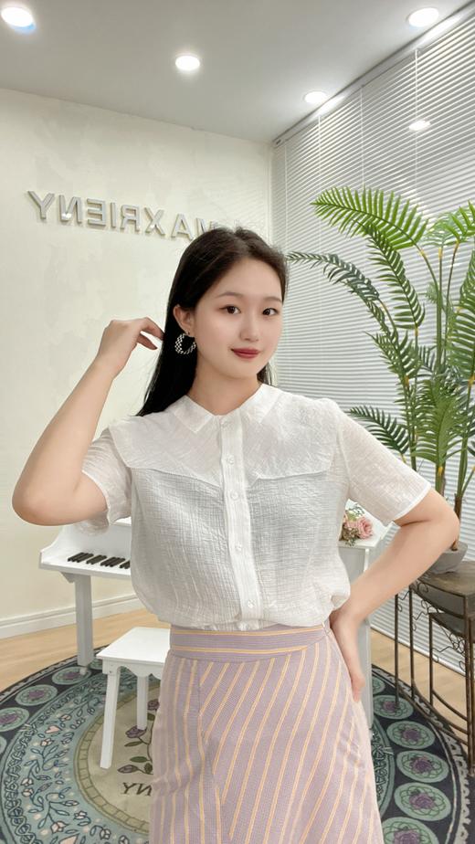 臣禾短袖白色衬衫K222042132 商品图0