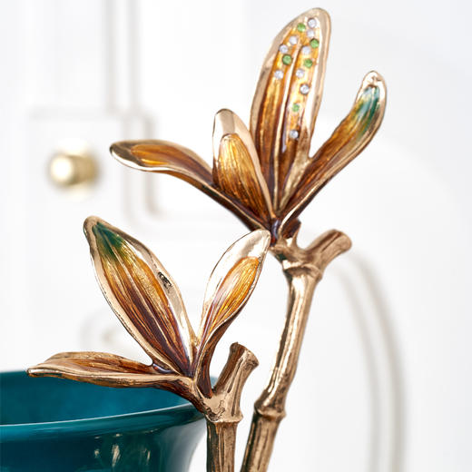 【样品特惠3折，仅1件，无货退款】罗比罗丹富贵平安花瓶+仿真玉兰花（三支）家居轻奢装饰（无货退款） 商品图4