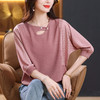 七分袖针织衫女，中袖上衣妈妈秋装新款时尚洋气小衫蝙蝠袖t恤CC-10-2975 商品缩略图2