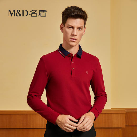 【持续蓄热】MD名盾秋季新品男士长袖Polo衫亲肤保暖翻领T恤11597 商品图2