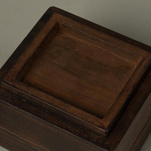 清 紫檀双层方形盖盒 商品图2