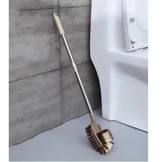 不锈钢杆长柄马桶刷多功能无死角厕所刷刷蹲坑洁厕刷洗厕所刷清洁刷去污1个 商品图1