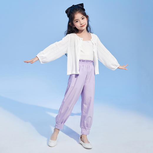 笛莎童装女童空调衫夏装洋气纯棉薄款上衣针织开衫儿童防晒衣外套 商品图2