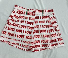 【S1】臣禾LOVE字母短裤9235820630