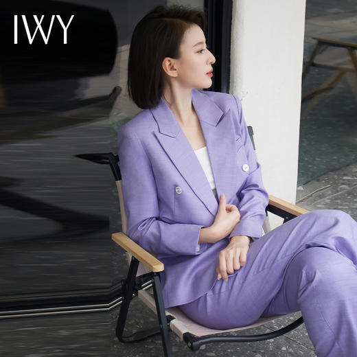 IWY/紫色西装外套女秋冬通勤工作服网红炸街西服套装CP10336 商品图4