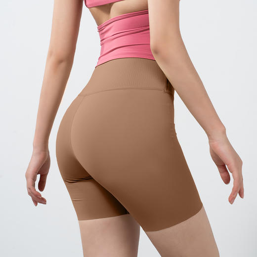 跃牌【化蝶双飞】系列裸感莱卡紧身健身短裤女裸感瑜伽服高腰蜜桃提臀速干运动瑜伽短裤GD0006 商品图3