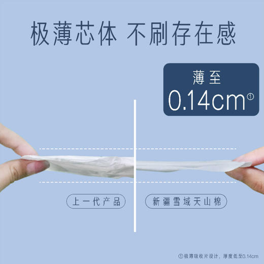 她研社卫生巾系列 超薄日夜组合全周期👉 【新疆雪域天山棉】纯净无污染，干爽不黏腻【奶滑小方】羊绒般细腻的1.2D纤维，丝滑触若牛奶肌【深藏BLUE】一吸到底，经血若隐！ 商品图5