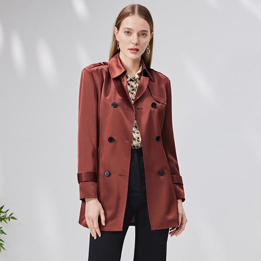 EITIE爱特爱秋季新款大气通勤百搭显瘦风衣外套女7104811 商品图3