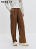 NEELLY纳俪商场同款直筒西装裤秋季新款高级感别致洋气压褶休闲裤N23082H01124 商品缩略图0