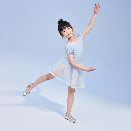 笛莎官方童装女童舞蹈服2023年夏装儿童新款刺绣蓬蓬裙舞蹈练功服 商品图2