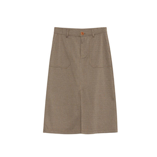 谜底半身裙2023秋季新款通勤百搭修身前开叉中长裙半裙233MB0957 商品图4