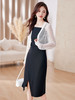 秋季新款，气质优雅修身显瘦吊带开衩连衣裙针织披肩两件套HR-WA23689 商品缩略图1