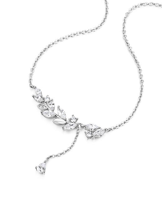 卡蒂罗冰晶树叶项链女款925银轻奢小众2023新款爆款爱心锁骨链 商品图2