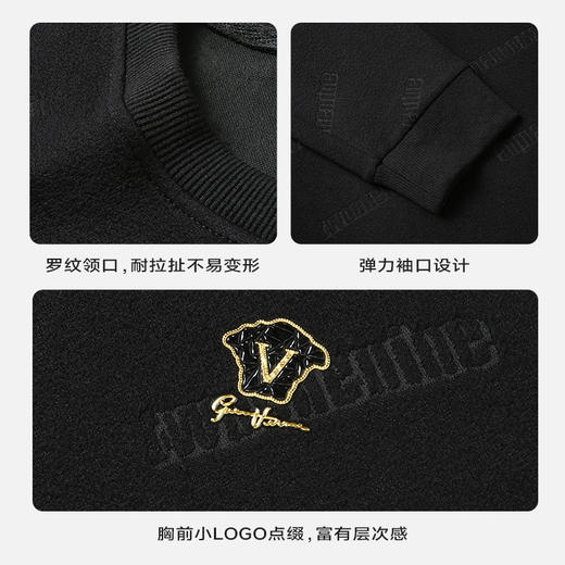 【一口价】【新款DX】大依优型大码圆领卫衣长袖加肥加大休闲运动上衣男打底衫胖子300斤 商品图5